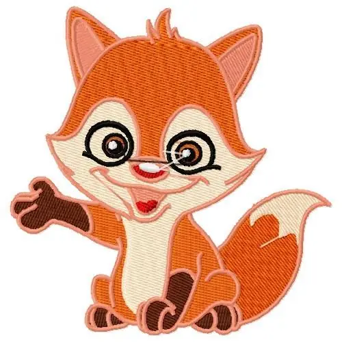 Big Sale Adorable Fox Embroidery Design
