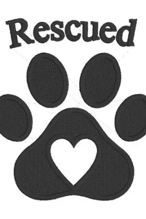 Discount Rescued Paw Print Embroidery Design