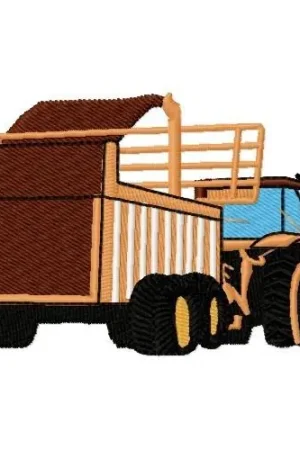 Crafted Tractor & Baler Embroidery Design