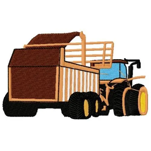 Crafted Tractor & Baler Embroidery Design
