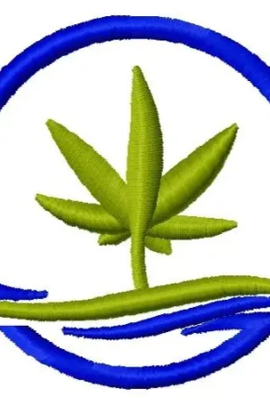 Brand New Marijuana Logo Embroidery Design