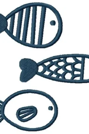 Cartoon Fish Outline Embroidery Design Cheap