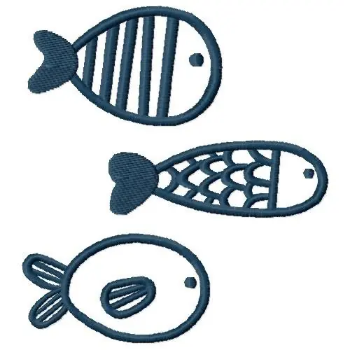Cartoon Fish Outline Embroidery Design Cheap