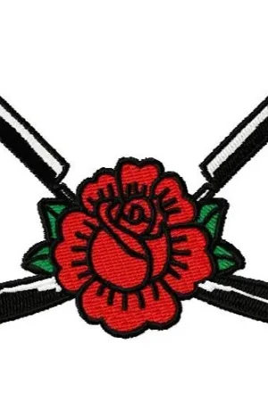 Exclusive Offer Straight Razors & Rose Embroidery Design