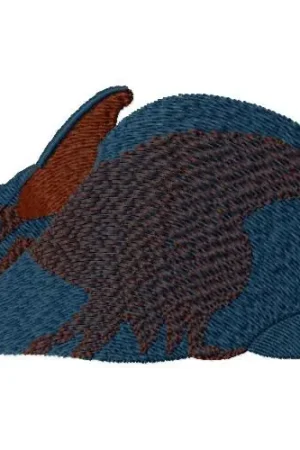 Blue Rabbit Embroidery Design Seasonal Sale