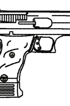 Don’t Miss Out Handgun Outline Embroidery Design