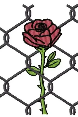 Wholesale Rose & Chain Link Fence Embroidery Design