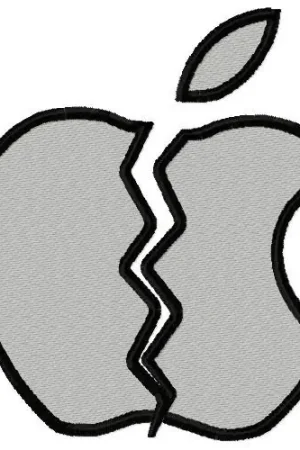 Broken Apple Logo Embroidery Design No Minimum Order