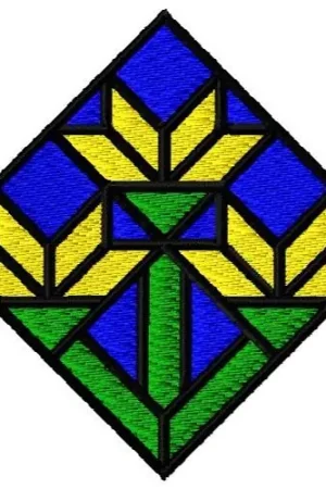 Best Choice Tulip Stained Glass Window Embroidery Design
