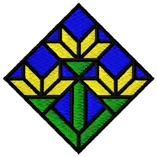 Best Choice Tulip Stained Glass Window Embroidery Design