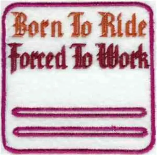 Hot Picks Born to Ride Embroidery Design