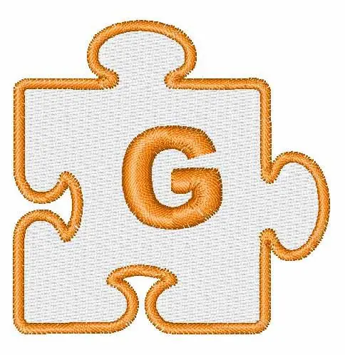Puzzle Piece Outline G Embroidery Design Free Returns