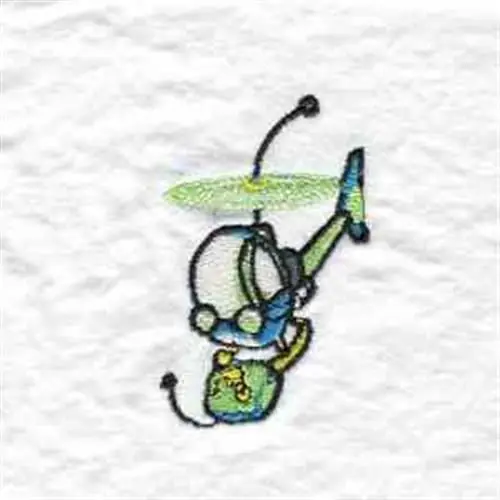 Warranty Included Cartoon Helicopter Embroidery Design