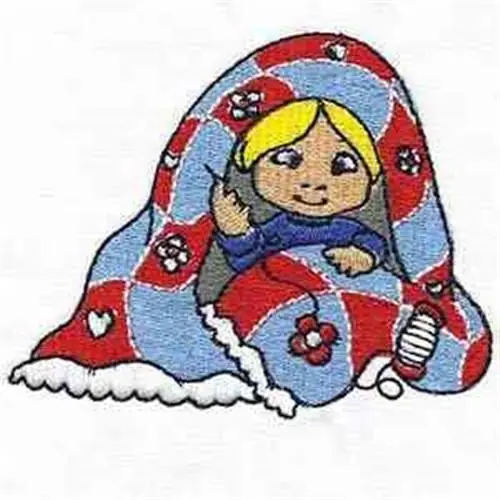 Girl Quilter Embroidery Design Popular