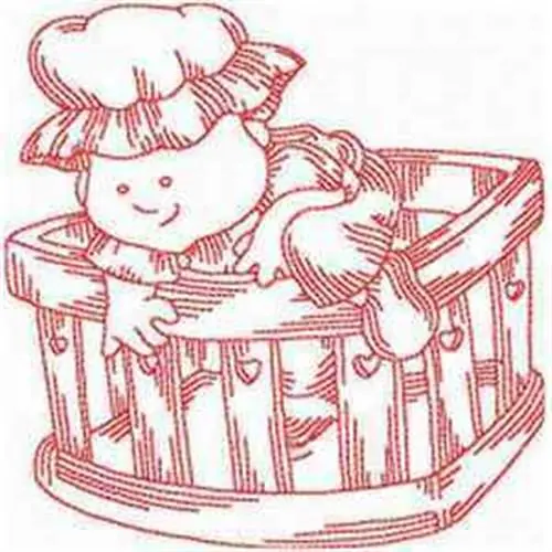 Redwork Playpen Baby Embroidery Design Price Drop