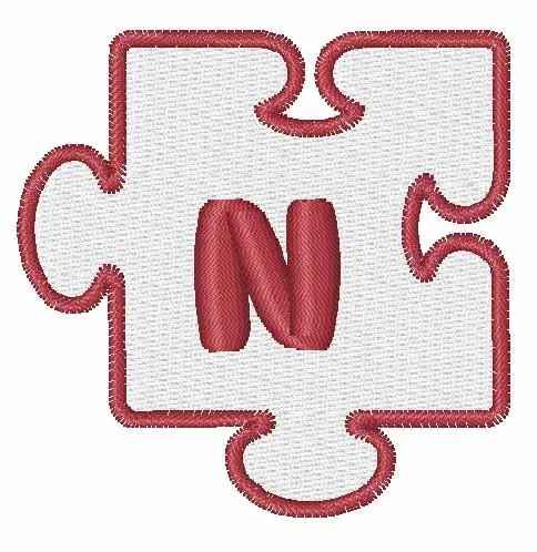 Weekend Sale Puzzle Piece Outline N Embroidery Design