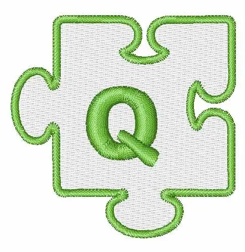 In Demand Puzzle Piece Outline Q Embroidery Design