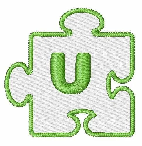 Puzzle Piece Outline U Embroidery Design Limited Offer