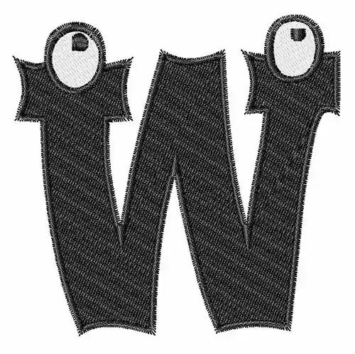 Viral I See You Alphabet W Embroidery Design