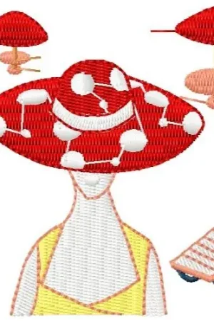 Best Choice Woman & Toadstools Embroidery Design
