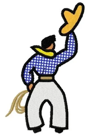 Brand New Cartoon Cowboy Embroidery Design