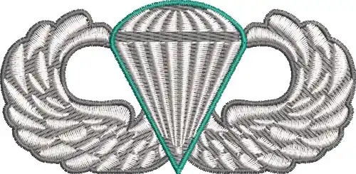 Basic Parachutist Badge Embroidery Design Genuine