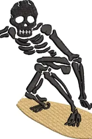 Buy Online Surfing Skeleton Embroidery Design