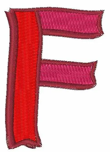 Price Drop Ribbon F Embroidery Design