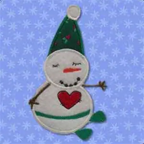 Limited Edition Applique Snowman Embroidery Design