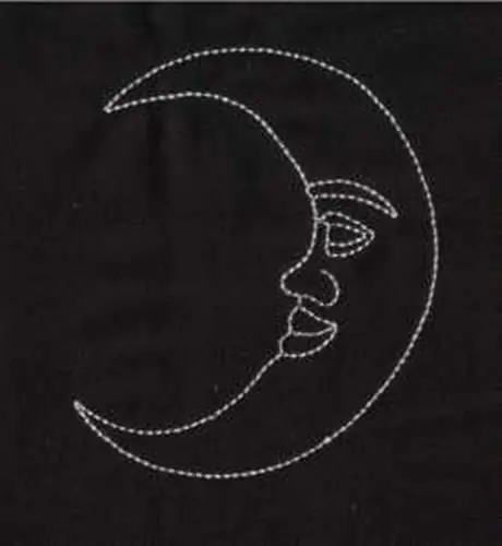 Final Sale Moon Outline Embroidery Design