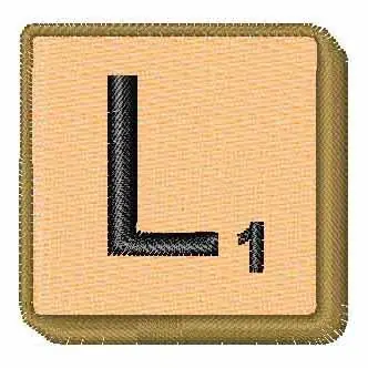 Limited Offer Scrabble Tile L 1 Embroidery Design