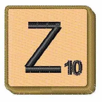 Scrabble Tile Z 10 Embroidery Design Money Back Guarantee