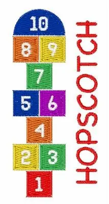 Next Day Delivery Hopscotch Play Embroidery Design