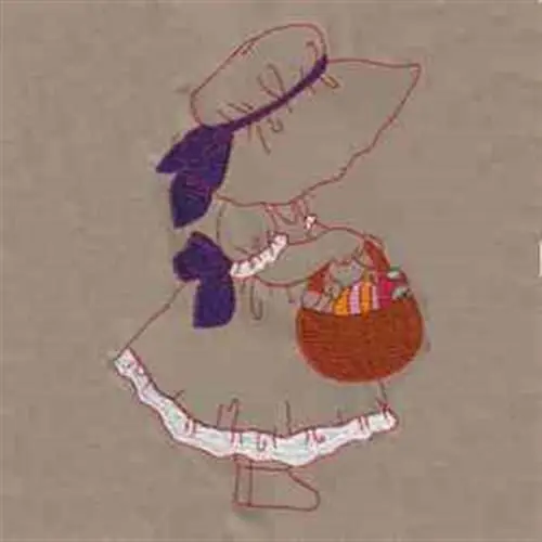Easter Bonnet Girl Embroidery Design Latest