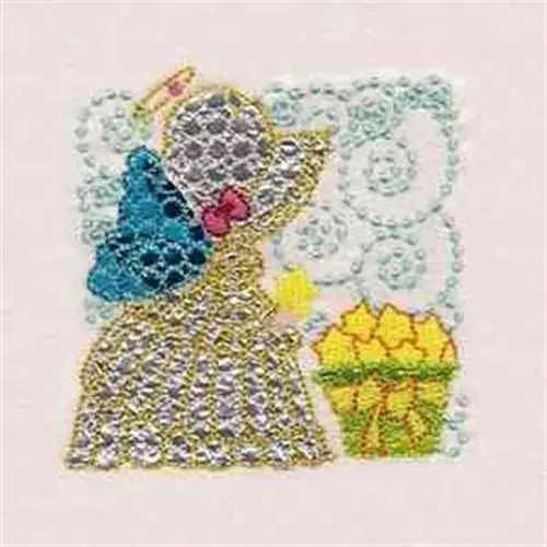 Popular Mylar Angel Block Embroidery Design