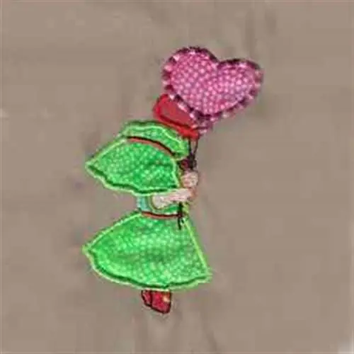 Free Shipping Valentine Bonnet Girl Embroidery Design