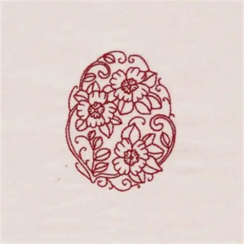 Redwork Egg Floral Embroidery Design Hot Deal