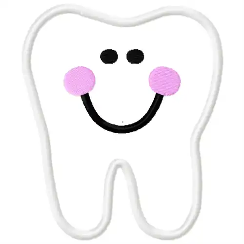 One Day Deal Smiling Molar Outline Embroidery Design