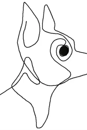 Chihuahua Line Art Embroidery Design Top Rated
