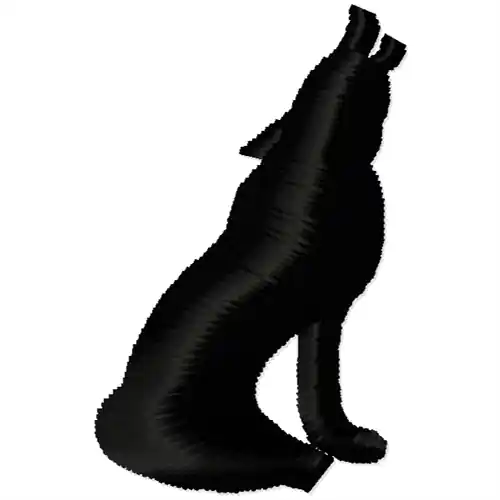 Howling Wolf Silhouette Embroidery Design Factory Price