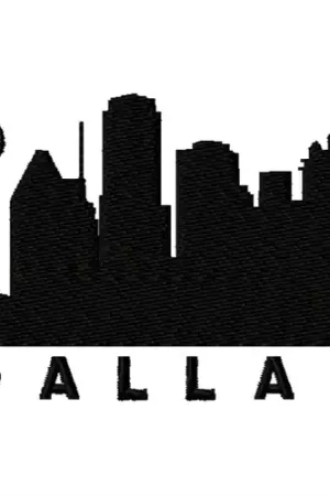 Affordable Dallas Skyline Silhouette Embroidery Design