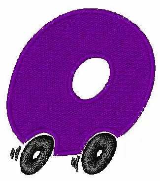 Free Returns Car Alphabet O Embroidery Design
