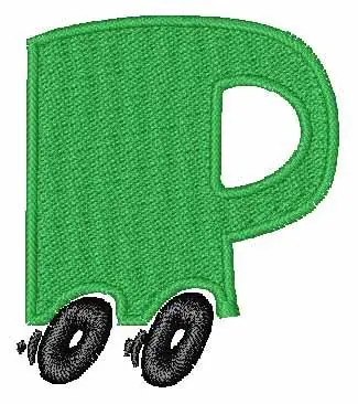 Money Back Guarantee Car Alphabet P Embroidery Design