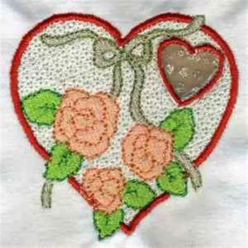 Direct From Factory Heart Roses Embroidery Design