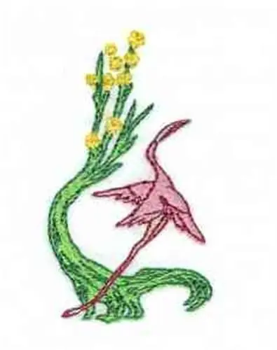 Special Offer Flamingo Flowers Embroidery Design