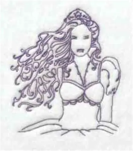 Redwork Princess Embroidery Design Price Cut