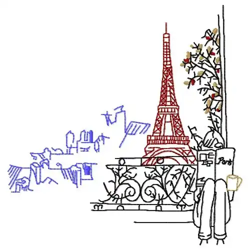 Markdown Paris Corner Embroidery Design