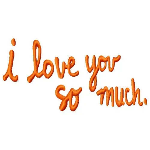 Authentic I Love You Embroidery Design