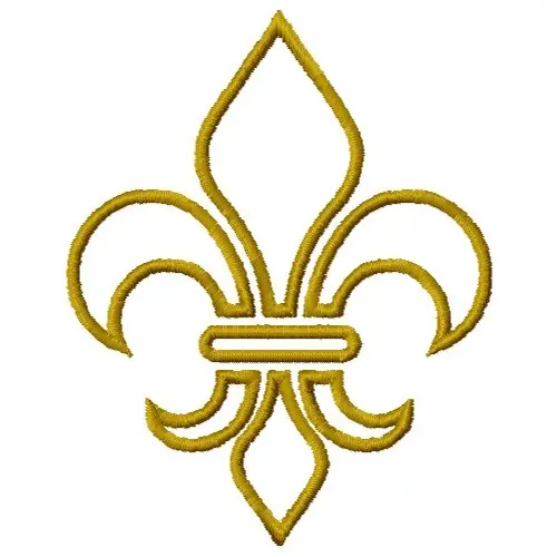 Handmade Fleur De Lis Outline Embroidery Design