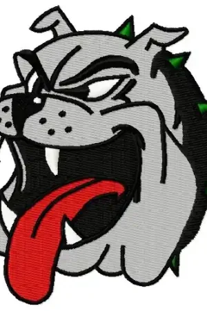 Bulldog Head Embroidery Design Genuine